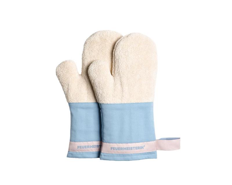 Feuermeister - Baumwollhandschuhe blau/rosa (Paar)